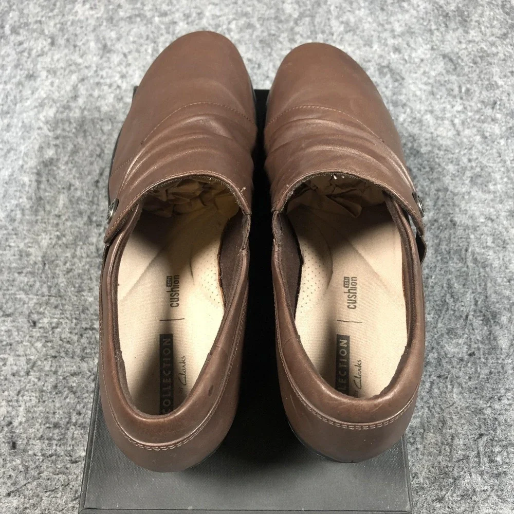 Clarks Collection Shoes Womens Size 7 Brown Leather Slip On Comfort Loafers